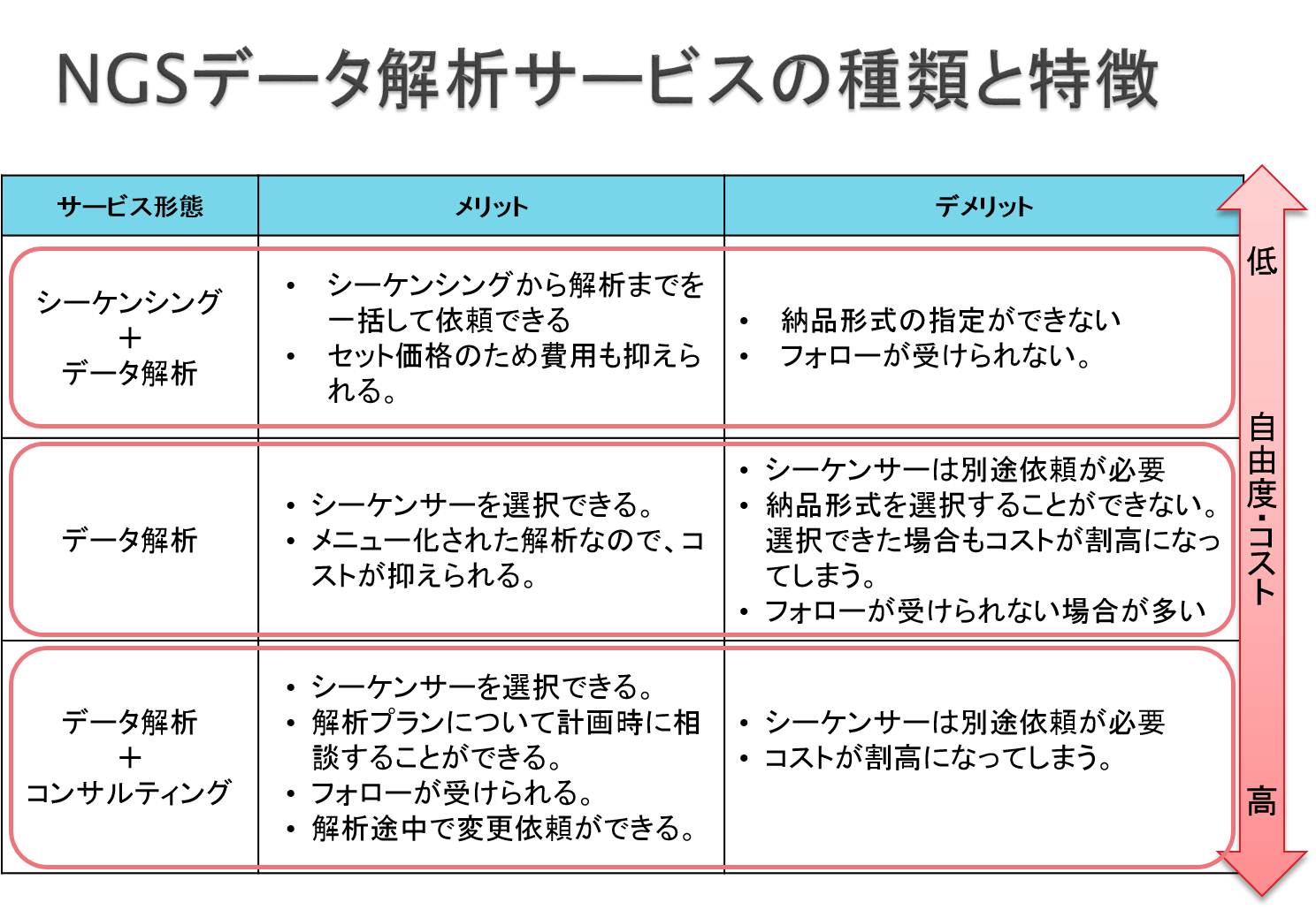 解析サービスの種類と特徴